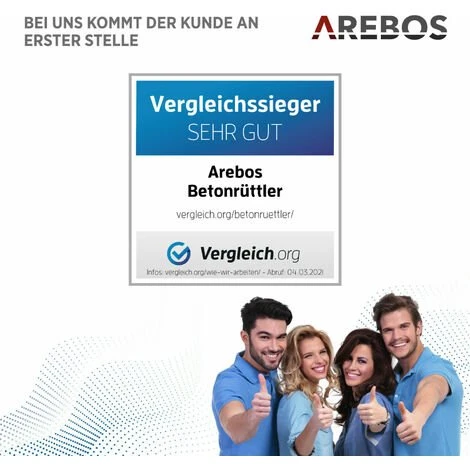 Arebos Betonrüttler 1500 W, 6 M - Rüttelflasche Handrüttler Innenrüttler Flaschenrüttler – Bild 2