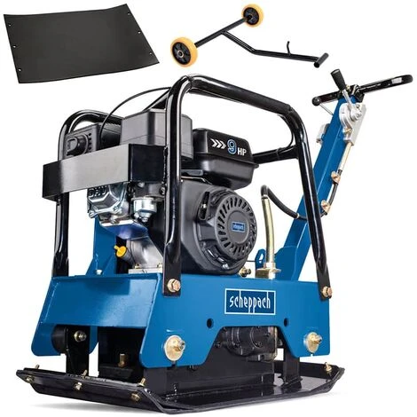 Scheppach Rüttelplatte Verdichter Reversierbar HP3000S 9PS + Fahrvorrichtung